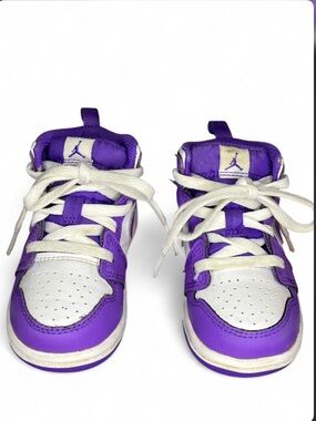 Nike Air Jordan 1 Mid PS Purple Venom DQ8425-511 Kids / Toddler Sneakers Size 6C
